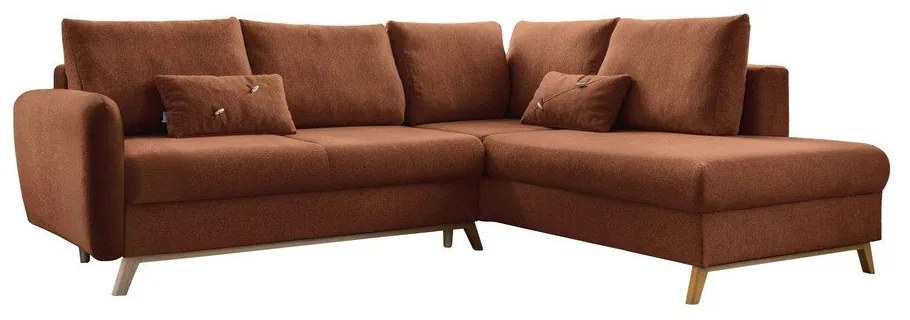 Ceglasty rozkładany narożnik Miuform Scandic Lagom L, prawostronny