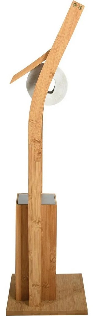 MSV Bambusowy stojak na papier toaletowy zeszczotką 16 x 29 x 70 cm