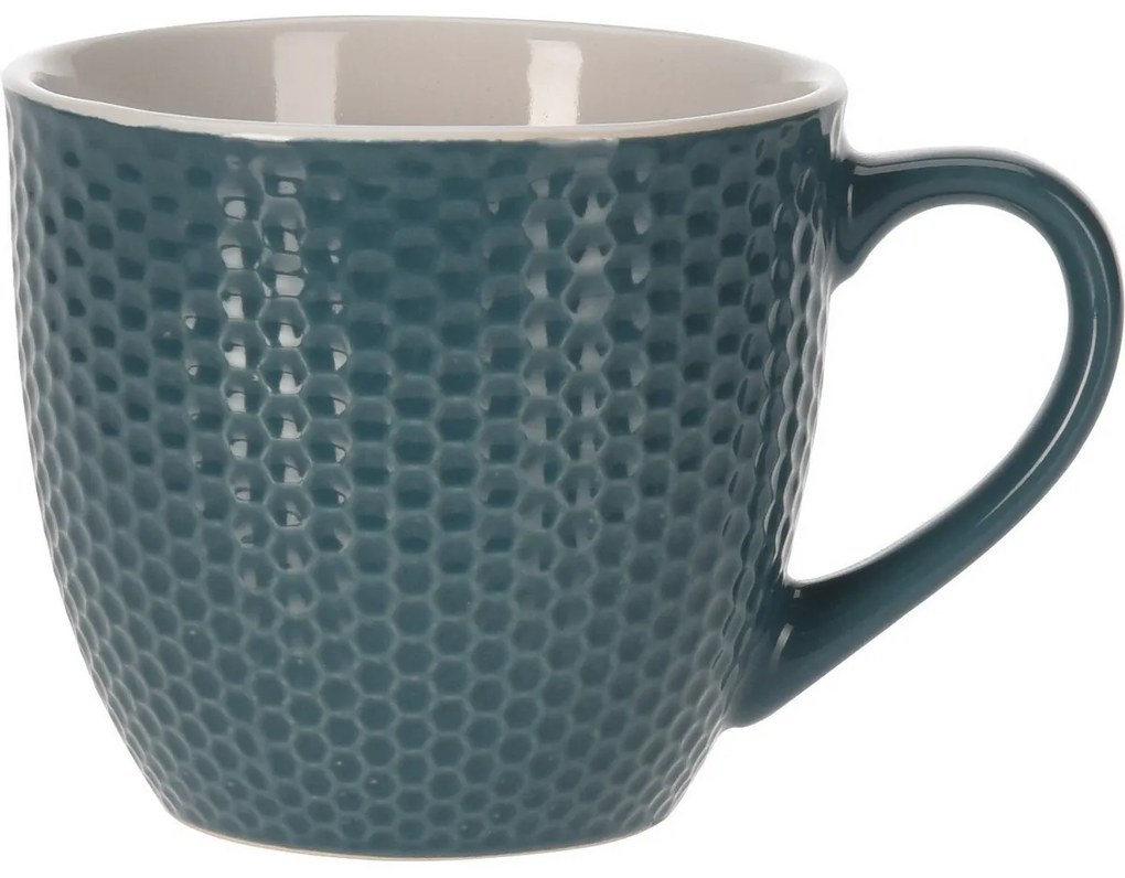 Kubek kamionkowy Honeycomb, 250 ml, niebieski