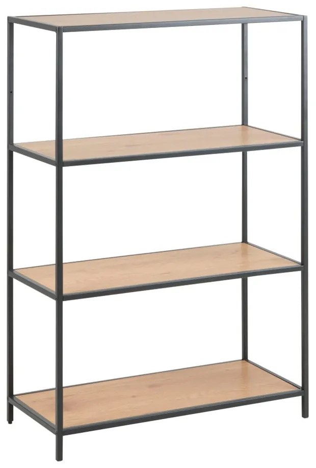 Czarno-naturalny regał w dekorze dębu 77x114 cm Seaford – Actona