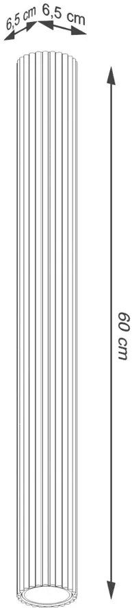 Nowoczesna lampa ryflowana czerwona 60cm - D295 H1-S50