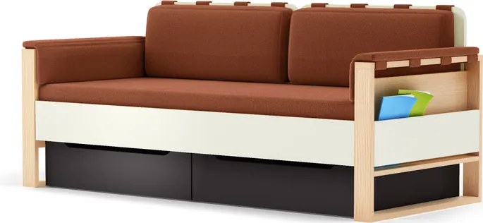Sofa Loft szer. 195 cm z materacem, bocznymi i tylnymi poduszkami Plus Timoore