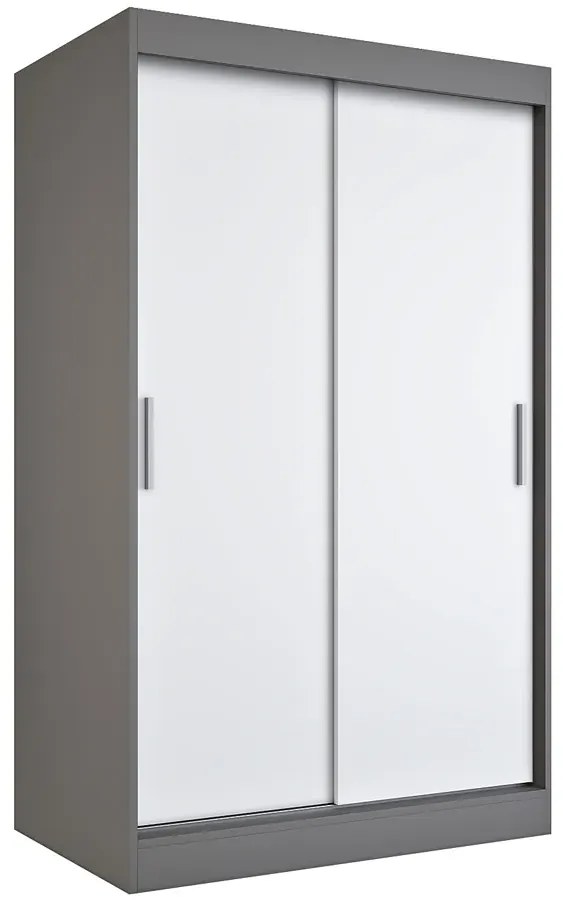 Szafa przesuwna antracyt + biały 120 cm - Erco 3X