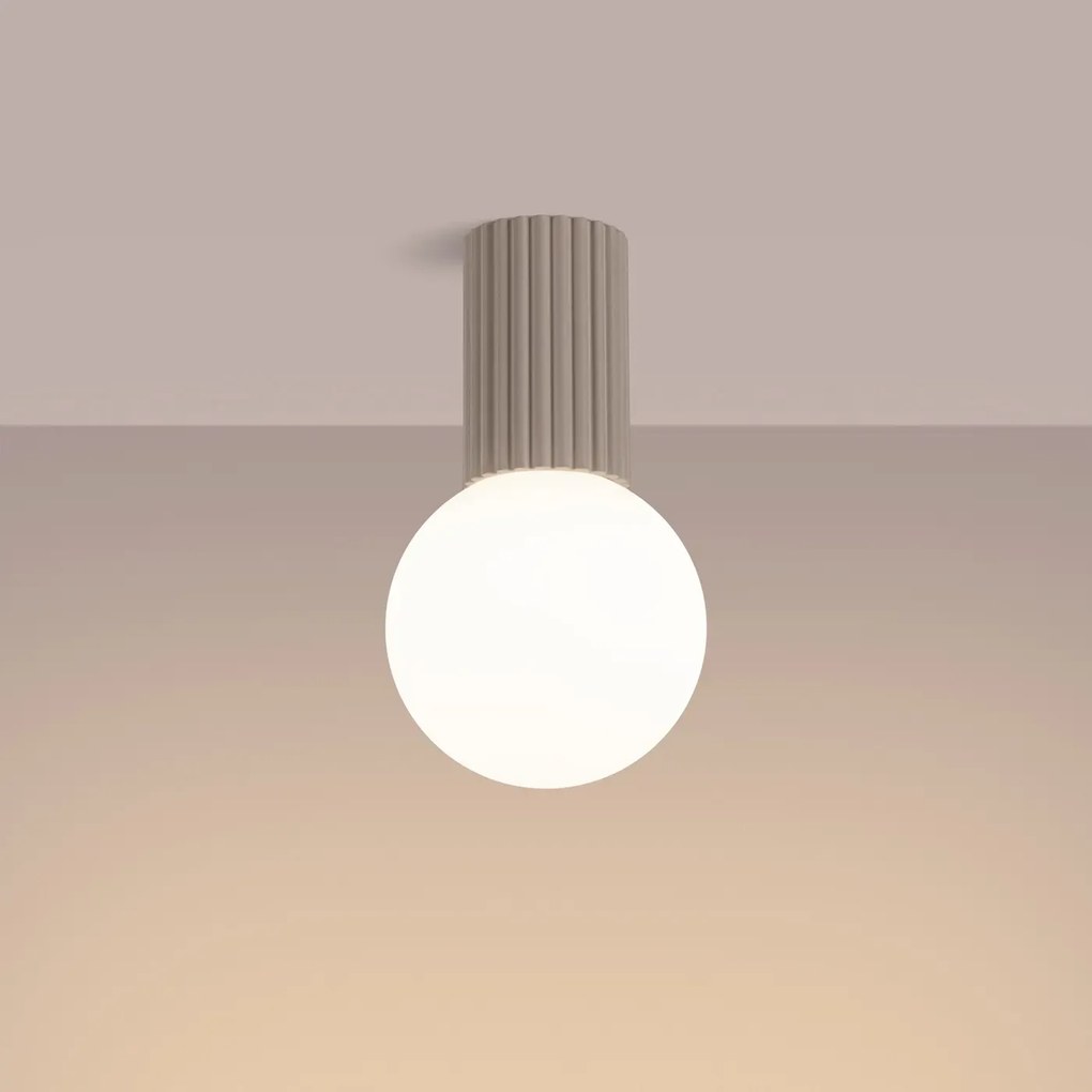 Plafon HALO taupe IP44 ryflowany SOLLUX  LIGHTING