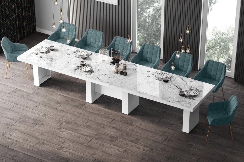 Rozkładany do 400 cm stół Largo Hubertus marmur połysk