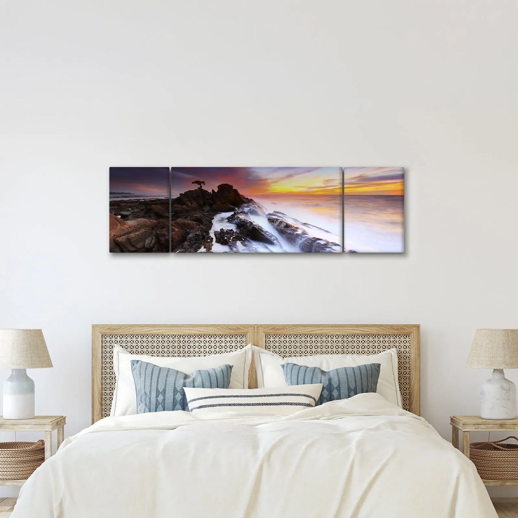 Obraz góry we mgle (170x50 cm)