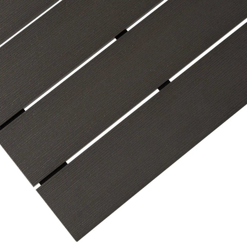 Rozkładany stół ogrodowy, kompozytowy Castello 140-180 cm, blat ciemnoszary dąb, podstawa czarna