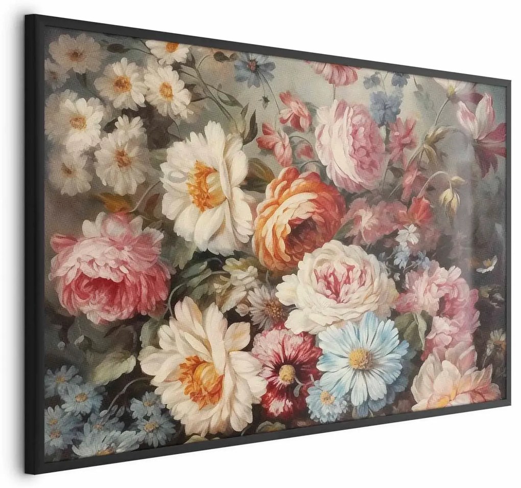 Plakat Zapach ogrodowych kwiatów 60x40 cm z ramą czarną bez marginesu ARTGEIST B