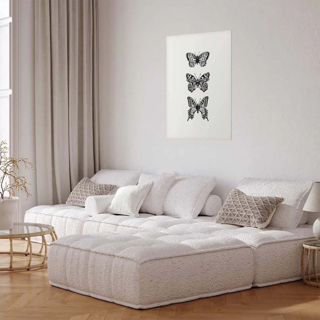 Plakat Trzy motyle 21x30 cm bez ramy z marginesem ARTGEIST B