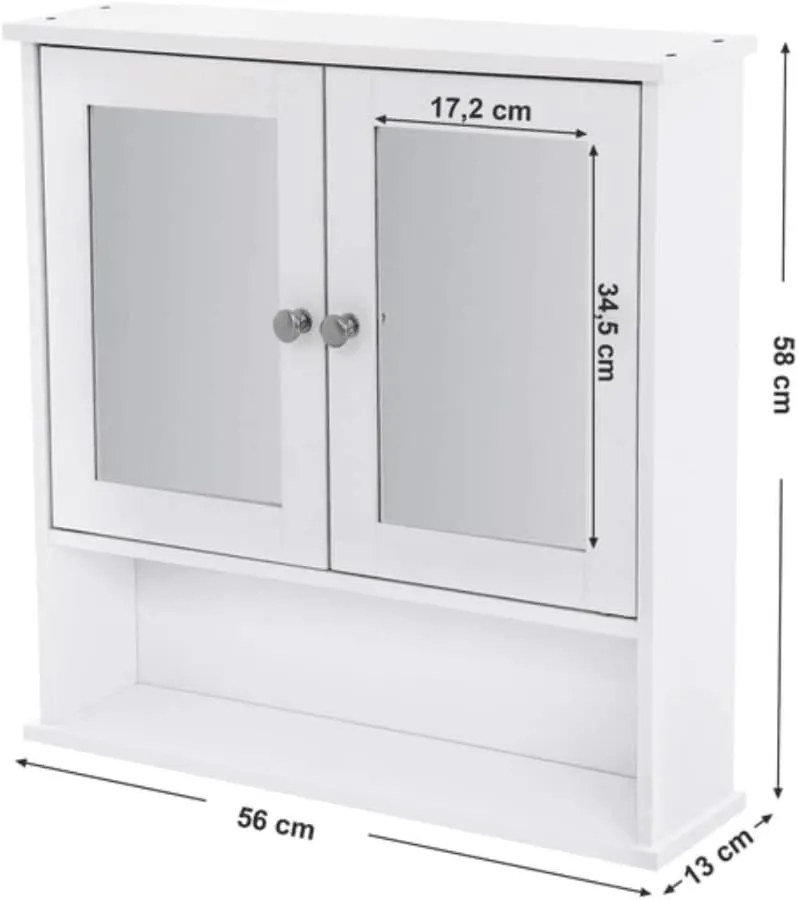 Szafka łazienkowa LEHAC 56x13x58 cm biała