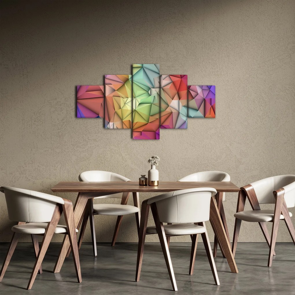 Obraz - Abstrakcja wielokątna (125x70 cm)