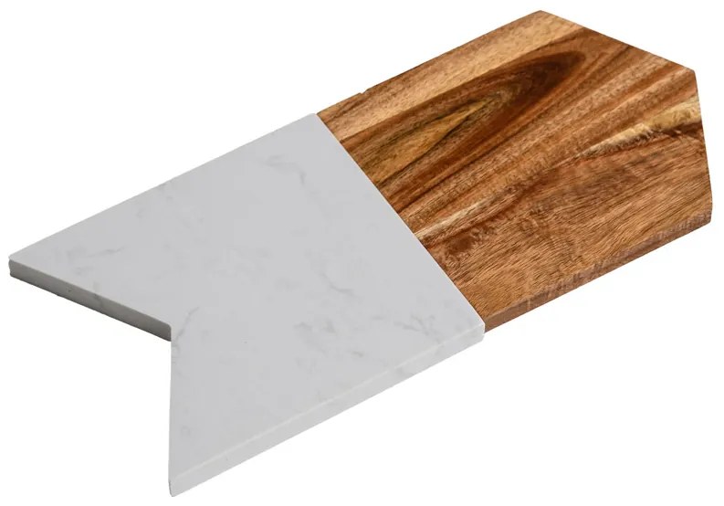 Deska do serwowania wykonana z drewna i marmuru GUSTA 30 cm