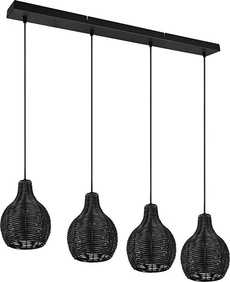 Reality - Żyrandol na lince SPROUT 4xE14/30W/230V czarny/rattan