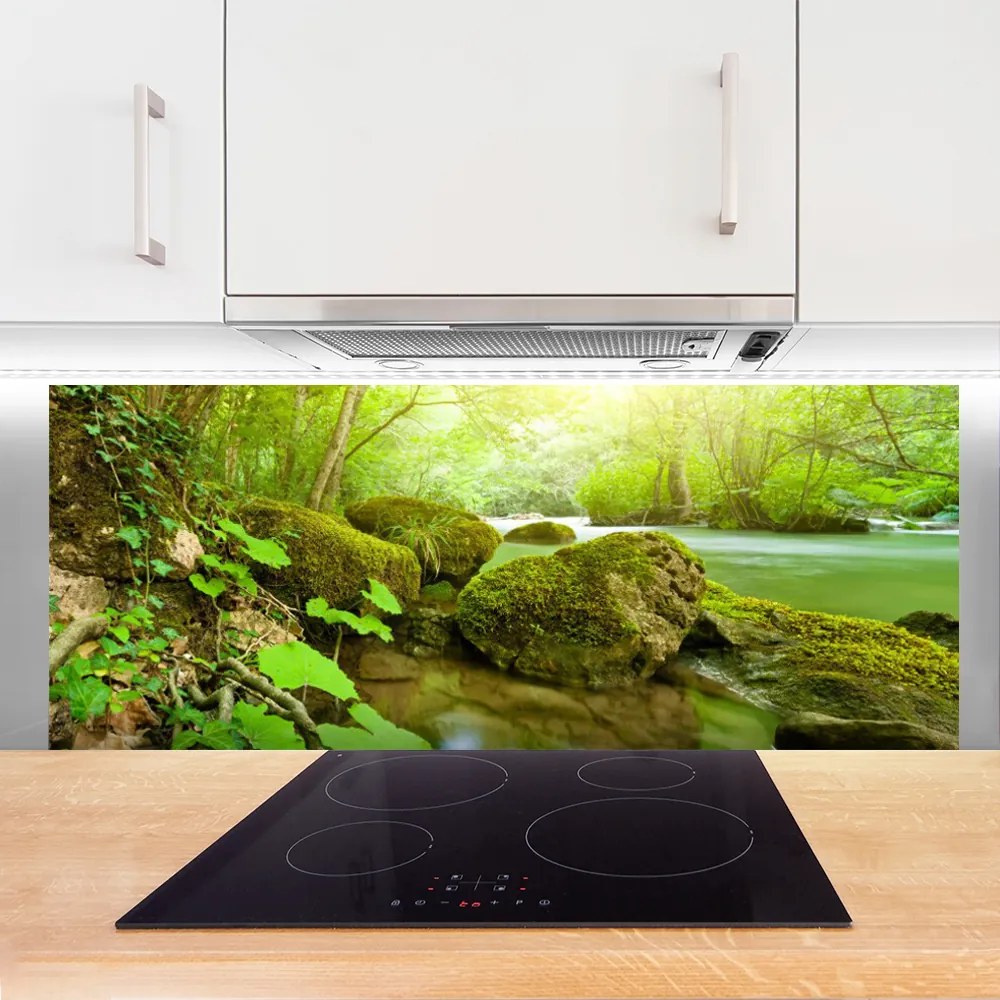 Panel Szklany do Kuchni Spokój Płynącej Wody