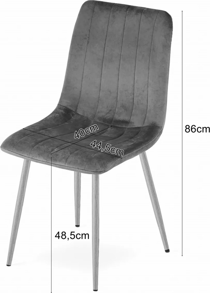 Czarne aksamitowe krzesło LAVA