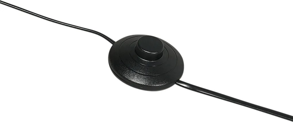 Nowoczesna lampa podłogowa czarna z czarnym kloszem - Ilse