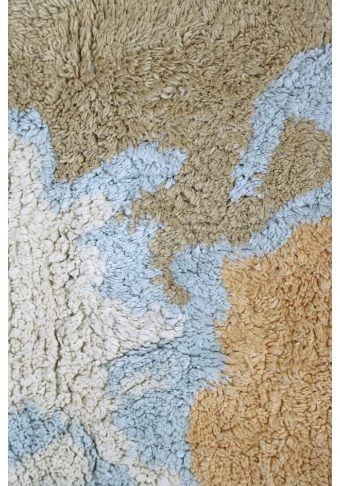 Niebiesko-beżowy bawełniany dziecięcy dywan do zabawy tkany ręcznie odpowiedni do prania 70x100 cm Mini Worldmap – Lorena Canals