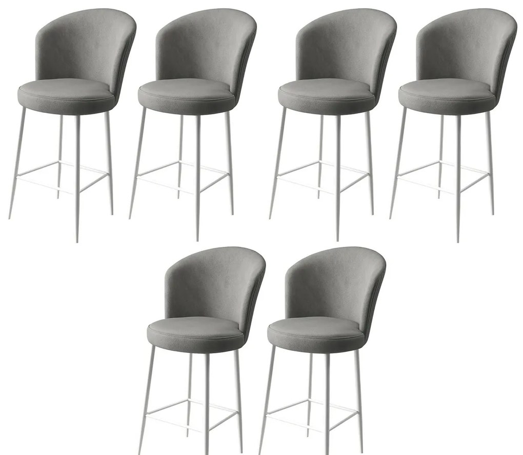 Zestaw krzeseł barowych Fora Grey and White, 6szt., 6 szt.