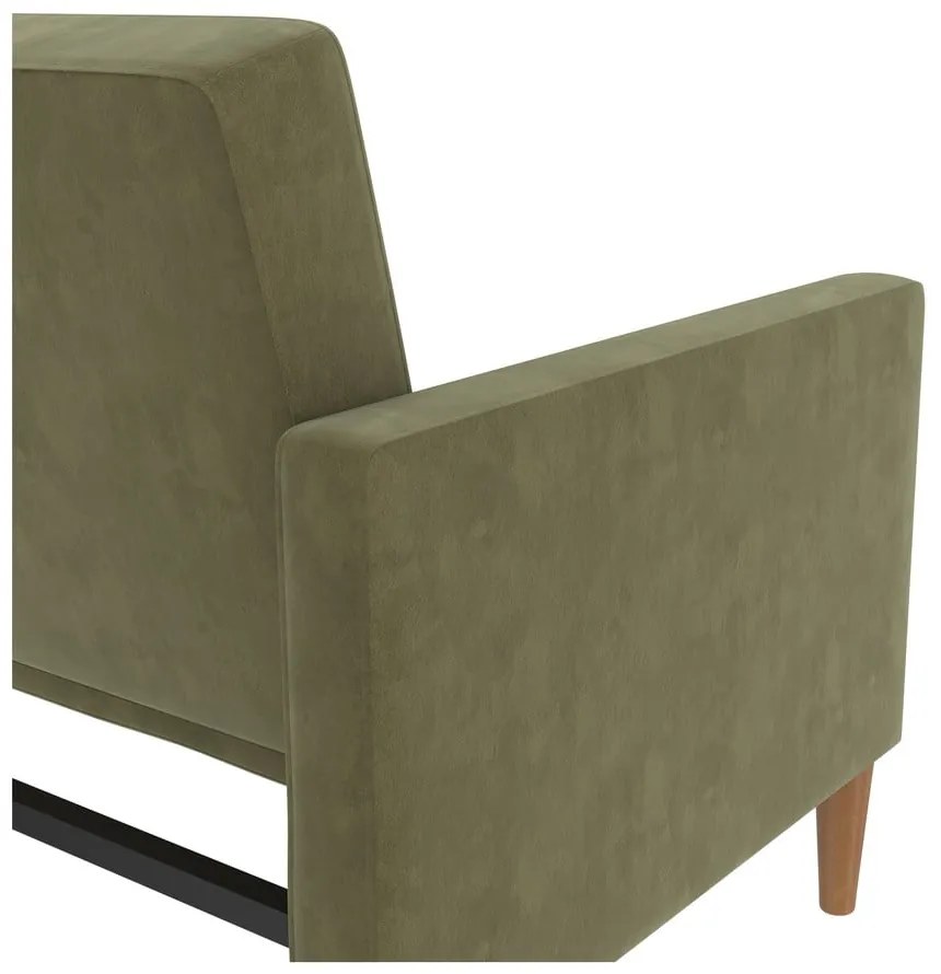 Zielona aksamitna rozkładana sofa 207 cm Lilly – Støraa