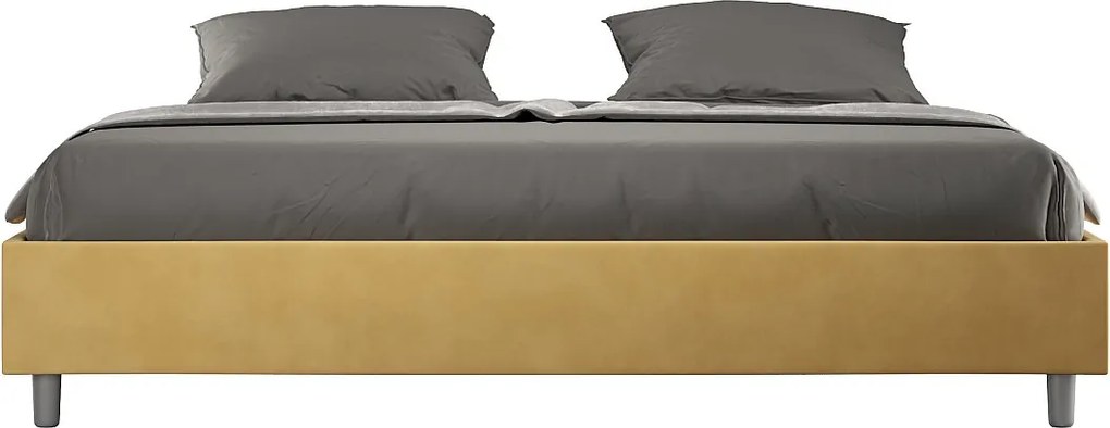 Łóżko wyposażone w stelaż z listwami tapicerowane 180x210 microfibra Okra Azelia