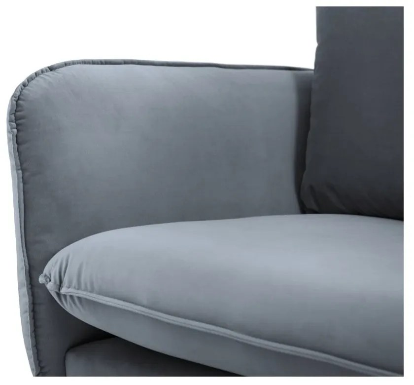 Szara aksamitna sofa Cosmopolitan Design Vienna, 200 cm