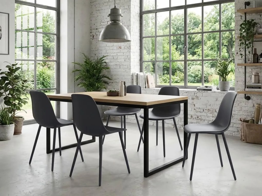 Krzesło do kuchni OSAKA plastikowe, antracytowe