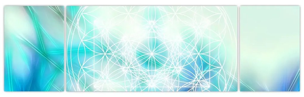 Obraz - Merkaba w turkusowym tle (170x50 cm)