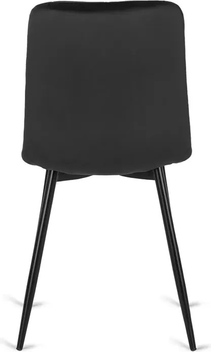 Zestaw Stół Okrągły LAUREN 90 cm Orzech/Czarny i 4 Krzesła ROBIN Czarne