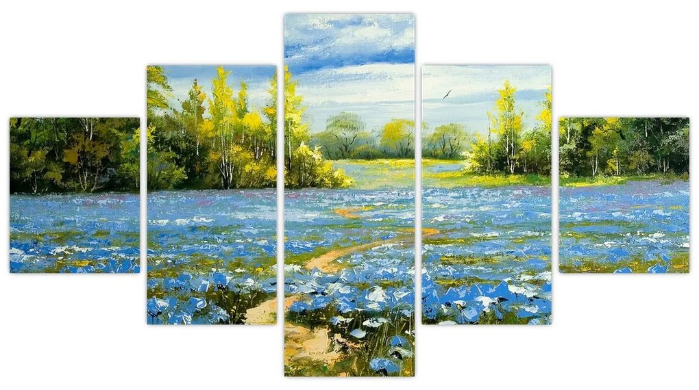 Obraz - Ścieżka w polu, obraz olejny (125x70 cm)