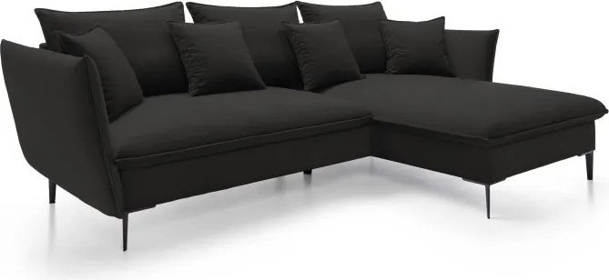 Narożnik GLOSS Prawostronny z funkcją spania, zestaw z poduszkami wolnostojący tkanina RIVIERA 16 Cappucino WERSAL