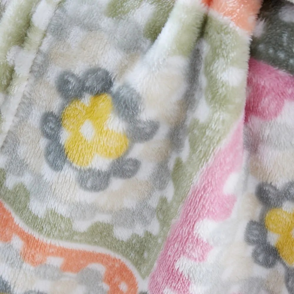 Koc z mikropluszu 130x170 cm Crochet Print Cosy – Catherine Lansfield