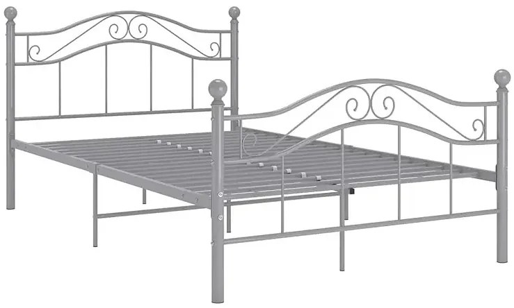 Szare metalowe łóżko w stylu loftowem 120x200 cm - Iroz