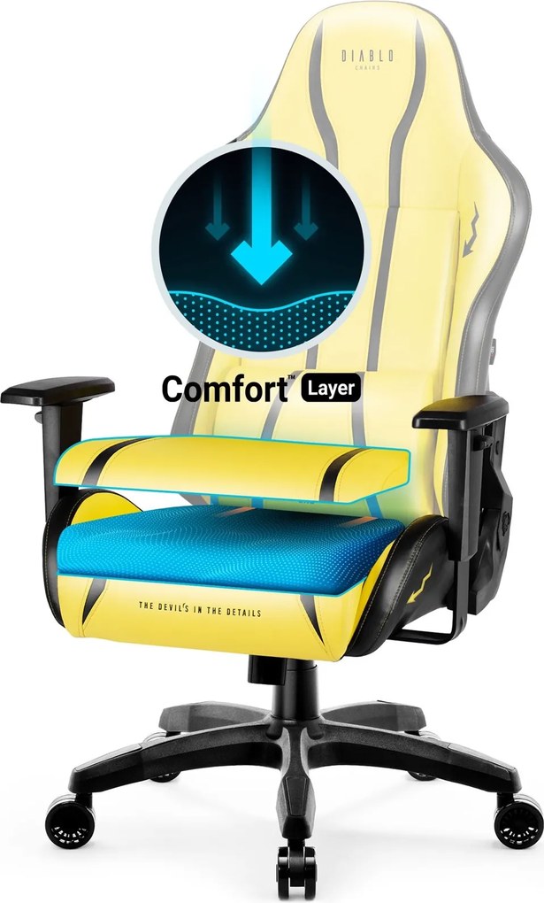 Fotel gamingowy Diablo X-One 2.0 Normal Size Electric Yellow Edition