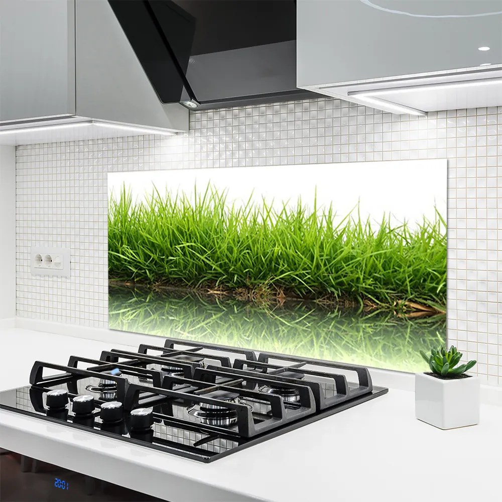 Szkło do Kuchni na Ścianę Świeżość Trawy Nad Wodą