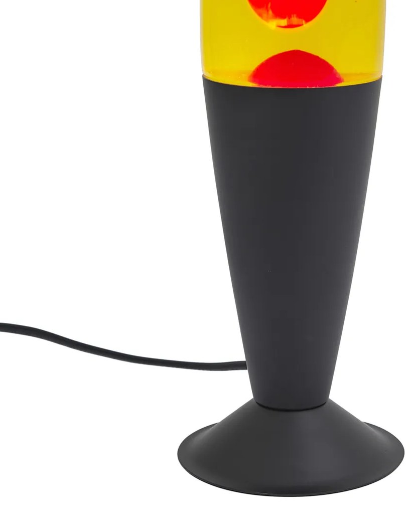 Lampa lawa żółta z czerwonym woskiem z LED - Molten Lava Oswietlenie wewnetrzne