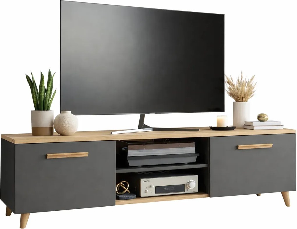 Antracytowa Szafka Pod Telewizor Na Nóżkach Z8-N52