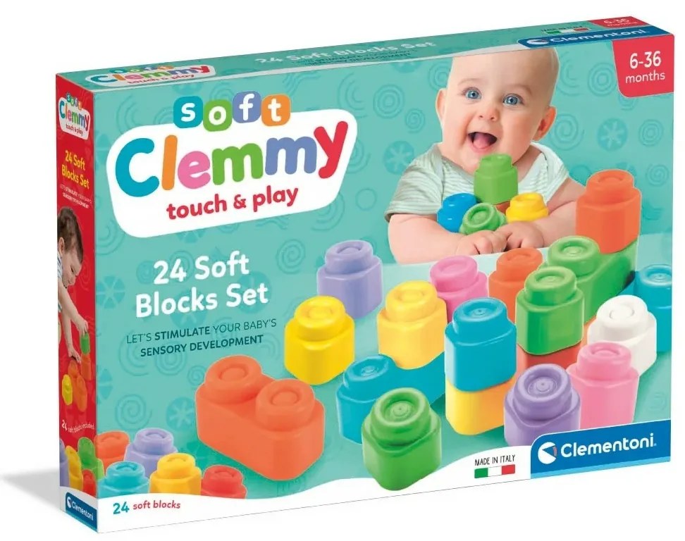 Clemmy Baby Miękkie klocki, 24 szt.