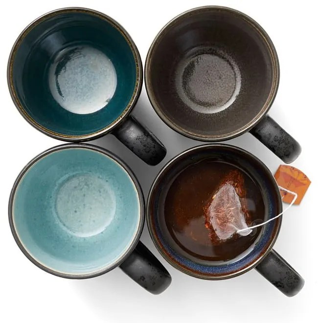 Czarne/ciemnoniebieskie kubki zestaw 4 szt. ceramiczne 300 ml Gastro Black/Mix – Bitz