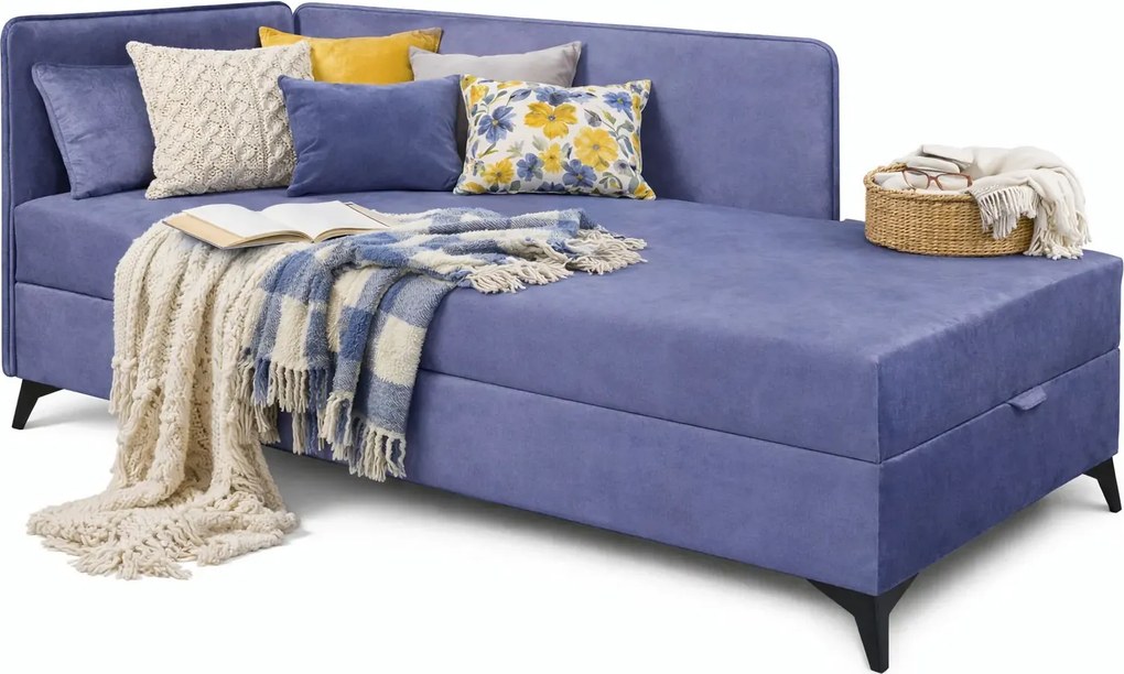 Niebieski tapczan z pojemnikiem B9-T67