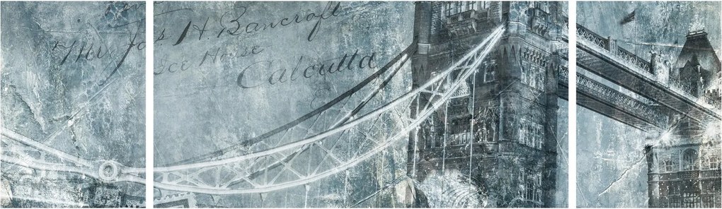 Obraz - Tower Bridge w chłodnych odcieniach (170x50 cm)