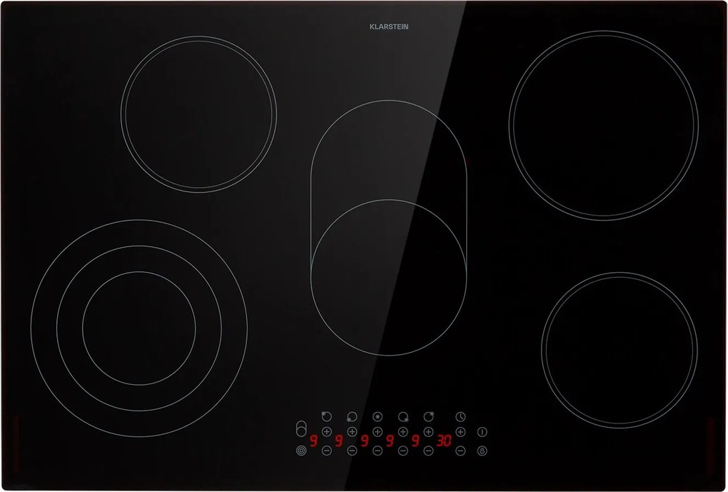Klarstein Virtuosa Roast 75cm Płyta szklano-ceramiczna 5 Strefy gotowania Czarny