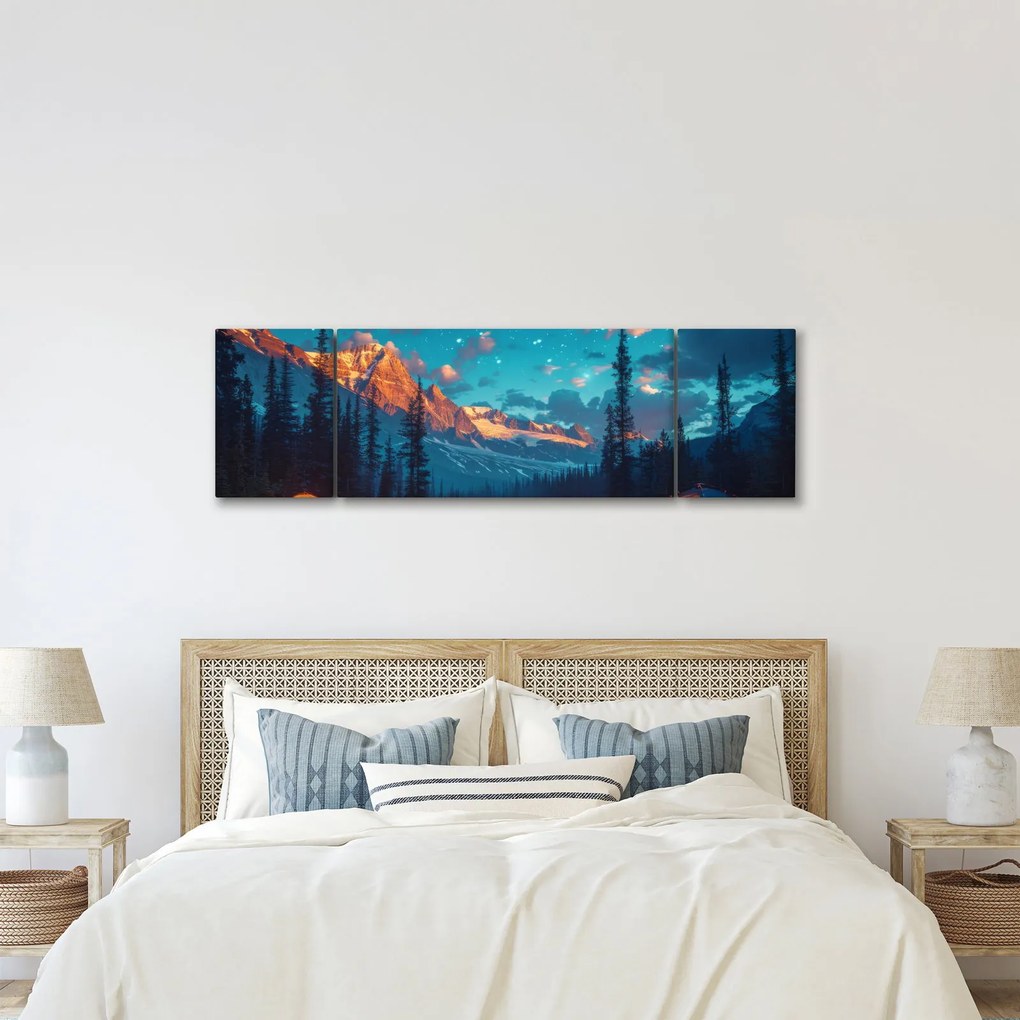 Obraz - Kemping w górach (170x50 cm)