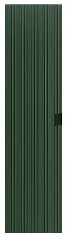 Wisząca prążkowana szafka łazienkowa - Matowa zieleń - wys. 140 cm - ZEVINI