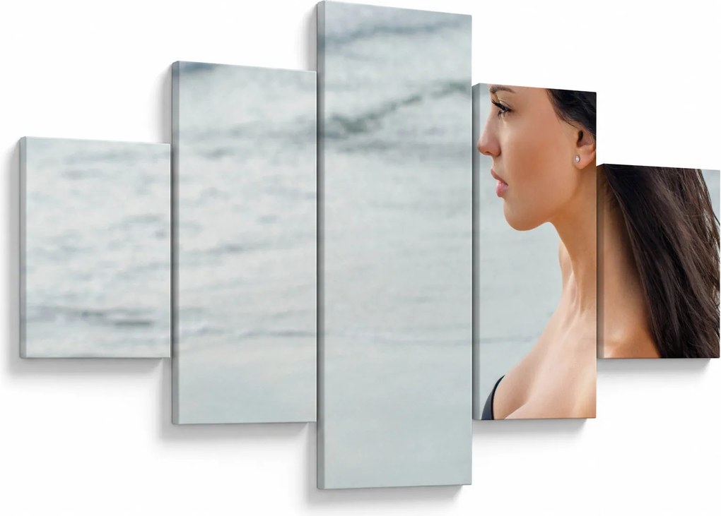 Obraz kobiety na plaży (125x70 cm)