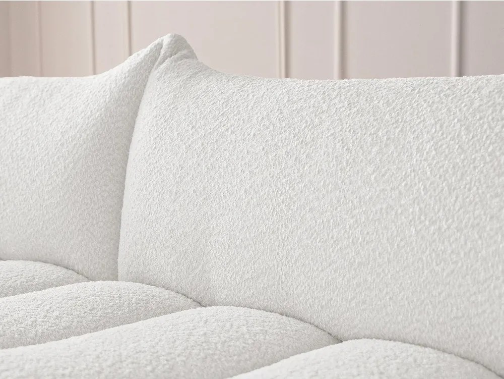 Biały narożnik z materiału bouclé (lewostronny/z szezlongiem) Azra – Bobochic Paris