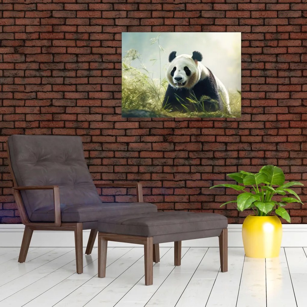 Obraz na szkle - Panda (70x50 cm)
