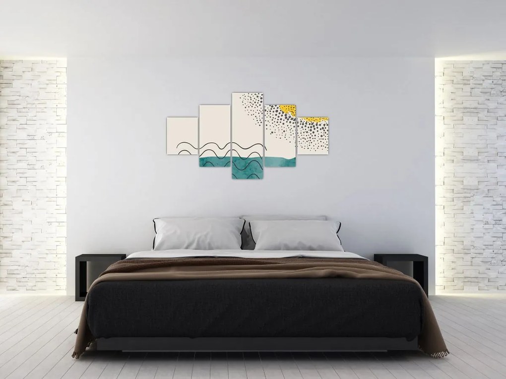 Obraz - Abstrakcyjny obraz plaży N⁰1 (125x70 cm)