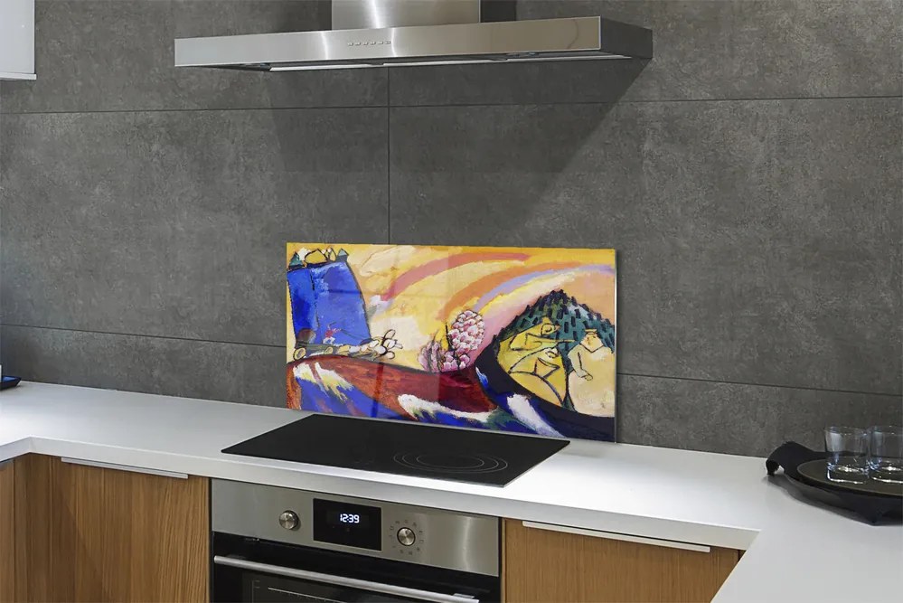 Panel nad Blat Kuchenny Obraz z Trójką - Wassily Kandinsky