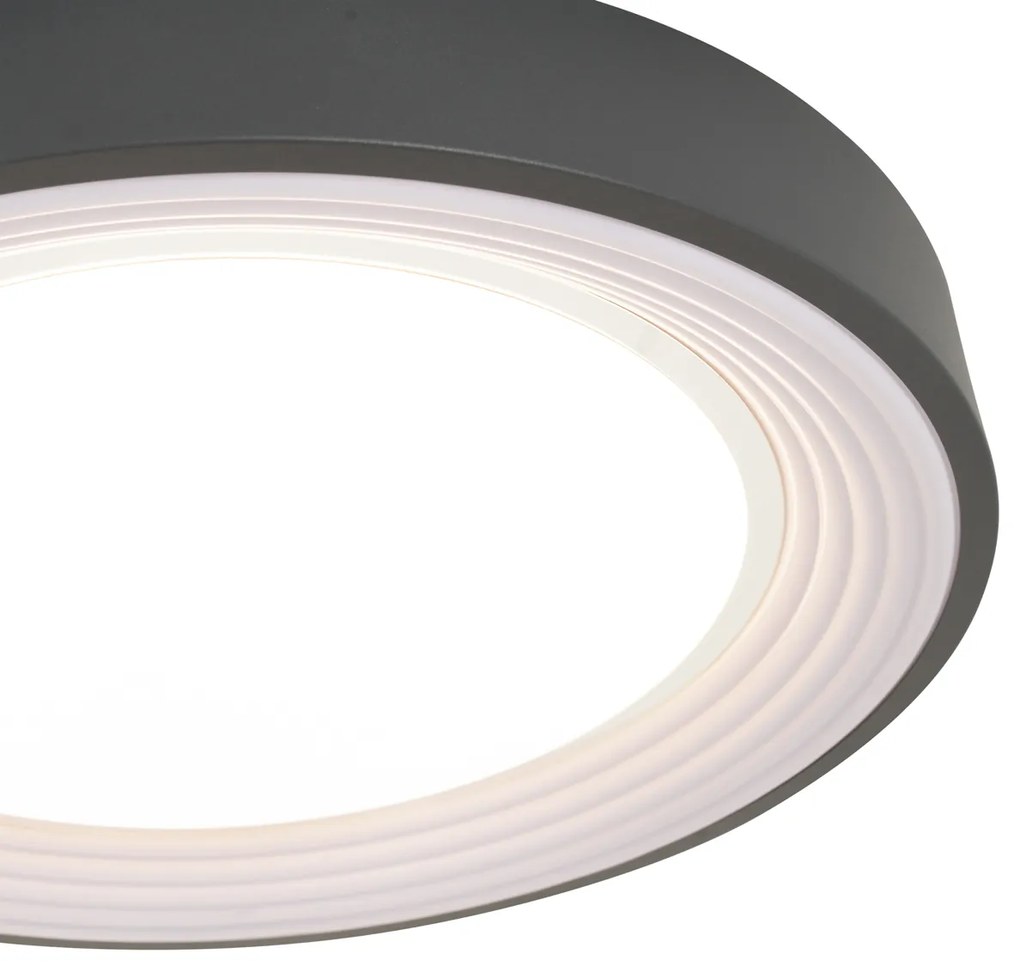 Nowoczesna lampa sufitowa szara z białym wykończeniem 38 cm z LED z funkcją ściemniania RGB - Kanton Nowoczesny Oswietlenie wewnetrzne