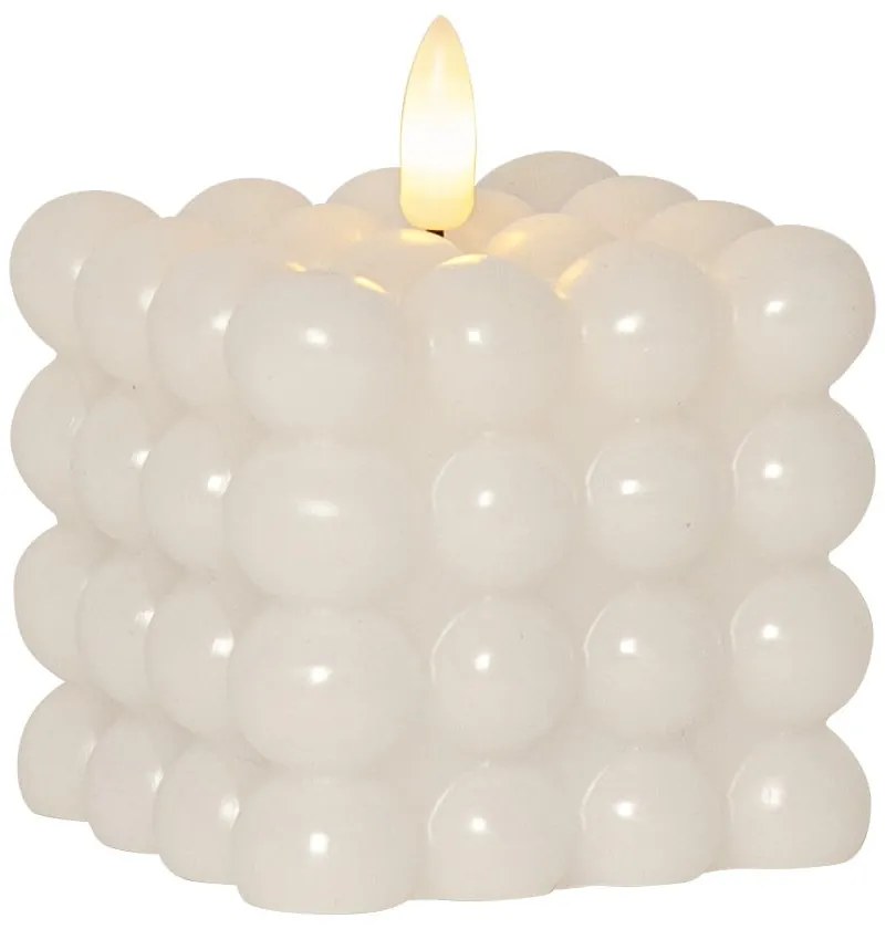 Biała woskowa świeca LED Star Trading Flamme Dot, wys. 9,5 cm